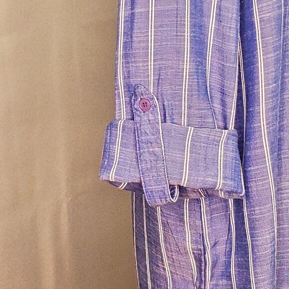 JENNIFER & GRACE, Beach Tunic  blue with white stripes size L - Picture 5 of 13